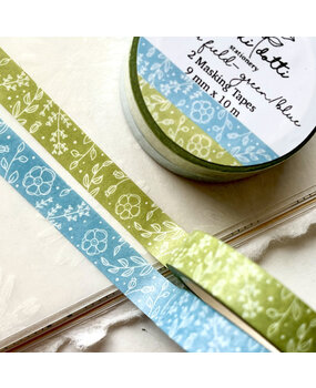 Nikki Dotti Slim Washi Tapes 9mm Green and Blue Nikki Dotti Slim Washi Tapes 9mm Green and Blue