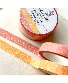 Nikki Dotti Slim Washi Tapes 9mm Pink and Orange