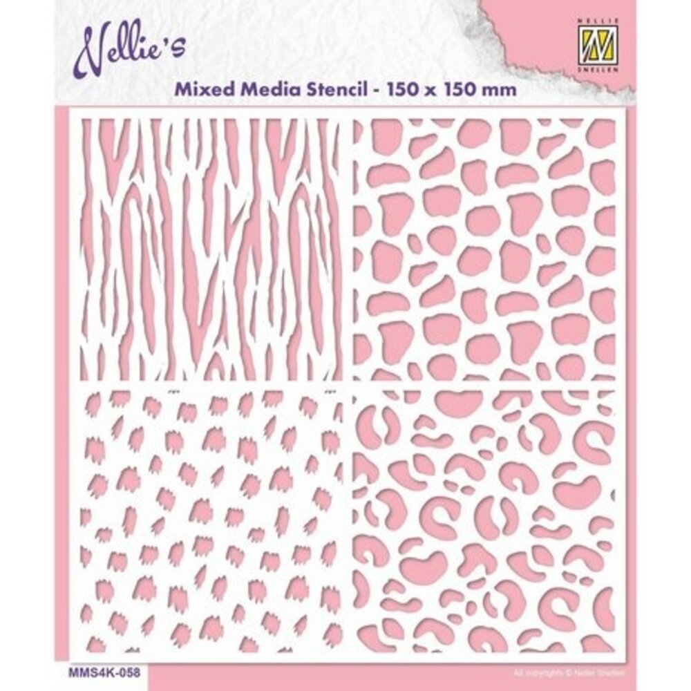Nellie Snellen Animal Prints Masking Stencil (MMS4K-058) Nellie Snellen Animal Prints Masking Stencil (MMS4K-058)