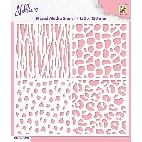 Nellie Snellen Animal Prints Masking Stencil (MMS4K-058) Nellie Snellen Animal Prints Masking Stencil (MMS4K-058)