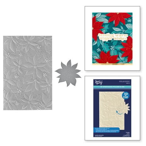 Spellbinders Simon's Snow Globes Playful Poinsettia 3D Embossing Folder & Die (E3D-072) Spellbinders Simon's Snow Globes Playful Poinsettia 3D Embossing Folder & Die (E3D-072)