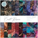 Craft Consortium Essential Craft Papers 12x12 Inch Paper Pad Ink Drops Midnight (CCEPAD029)