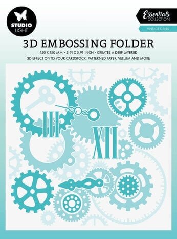Studio Light Essentials Vintage Gears 3D Embossing Folder (SL-ES-EMB16)
