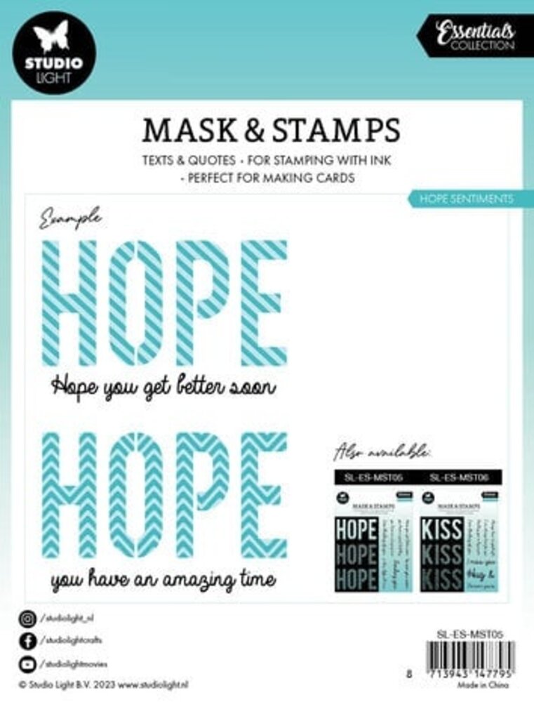 Studio Light Essentials Hope Sentiments Mask & Stamp (SL-ES-MST05)