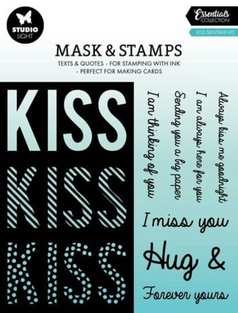 Studio Light Essentials Kiss Sentiments Mask & Stamp (SL-ES-MST06 Studio Light Essentials Kiss Sentiments Mask & Stamp (SL-ES-MST06