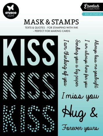 Studio Light Essentials Kiss Sentiments Mask & Stamp (SL-ES-MST06 Studio Light Essentials Kiss Sentiments Mask & Stamp (SL-ES-MST06