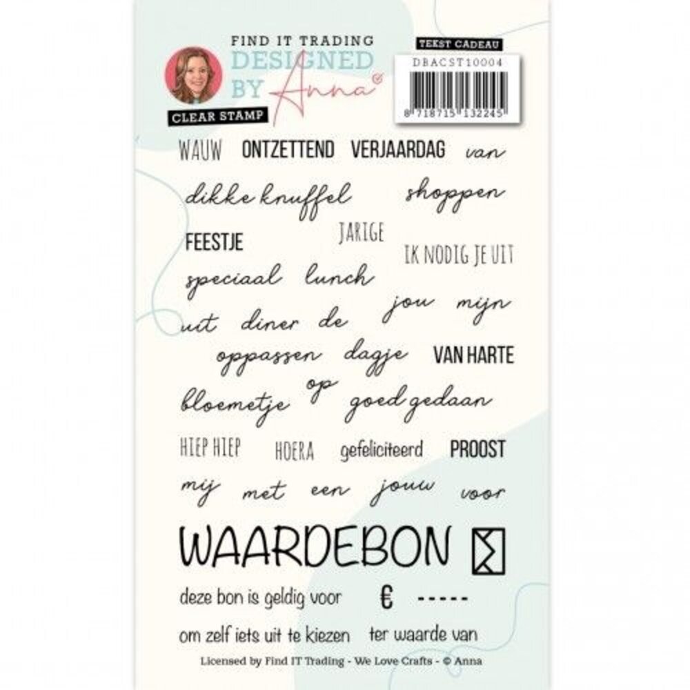 Designed by Anna Mix and Match Clear Stamps Cadeau Text (DBACST10004) Designed by Anna Mix and Match Clear Stamps Cadeau Text (DBACST10004)