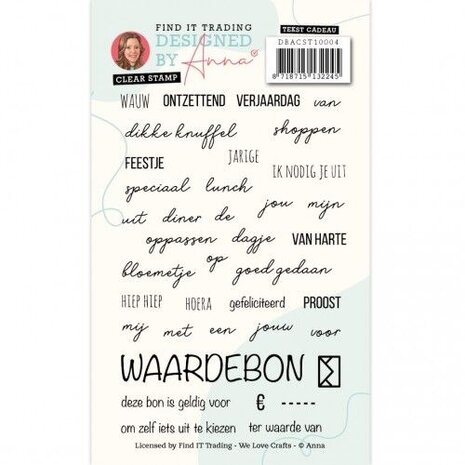 Designed by Anna Mix and Match Clear Stamps Cadeau Text (DBACST10004) Designed by Anna Mix and Match Clear Stamps Cadeau Text (DBACST10004)
