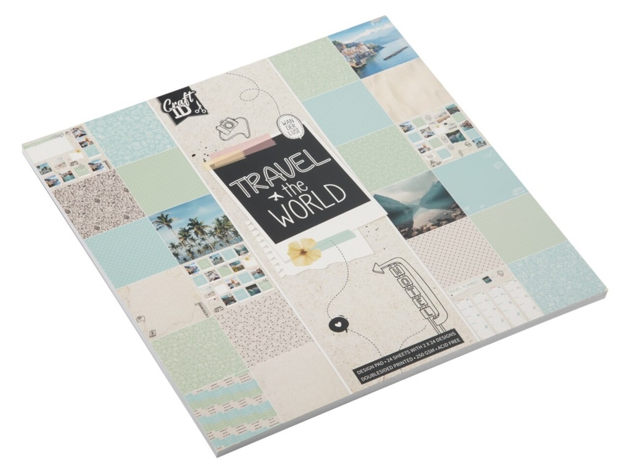 Craft ID Travel the World 25x25cm Designpad (CR4007/GE) Craft ID Travel the World 25x25cm Designpad (CR4007/GE)