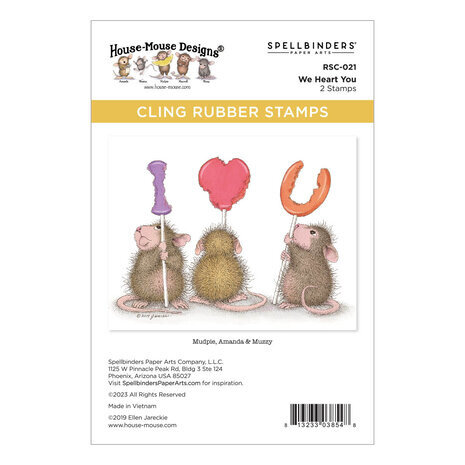 Spellbinders House-Mouse Designs We Heart You Cling Rubber Stamp (RSC-021) Spellbinders House-Mouse Designs We Heart You Cling Rubber Stamp (RSC-021)