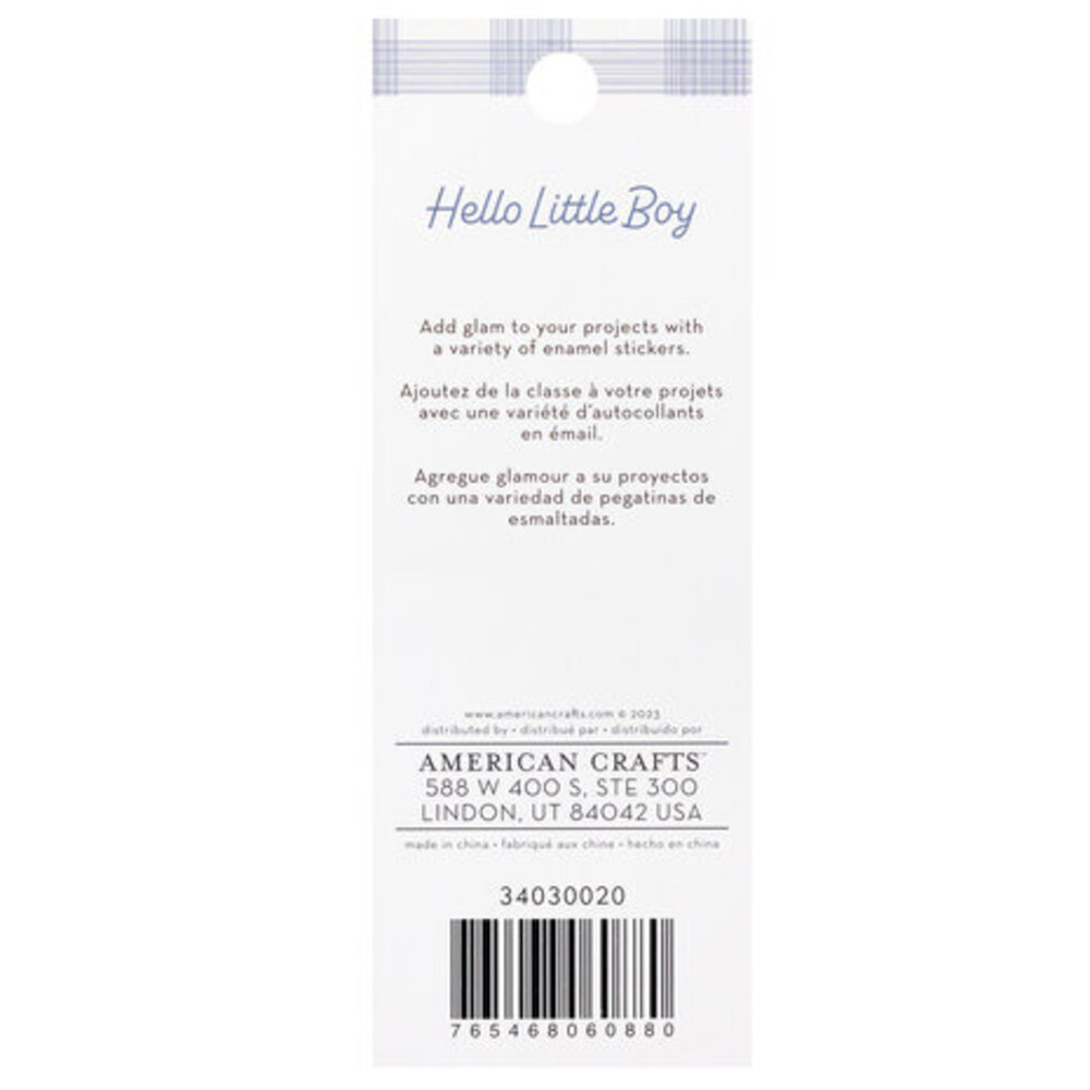 American Crafts Hello Little Boy Enamel Stickers (34030020)