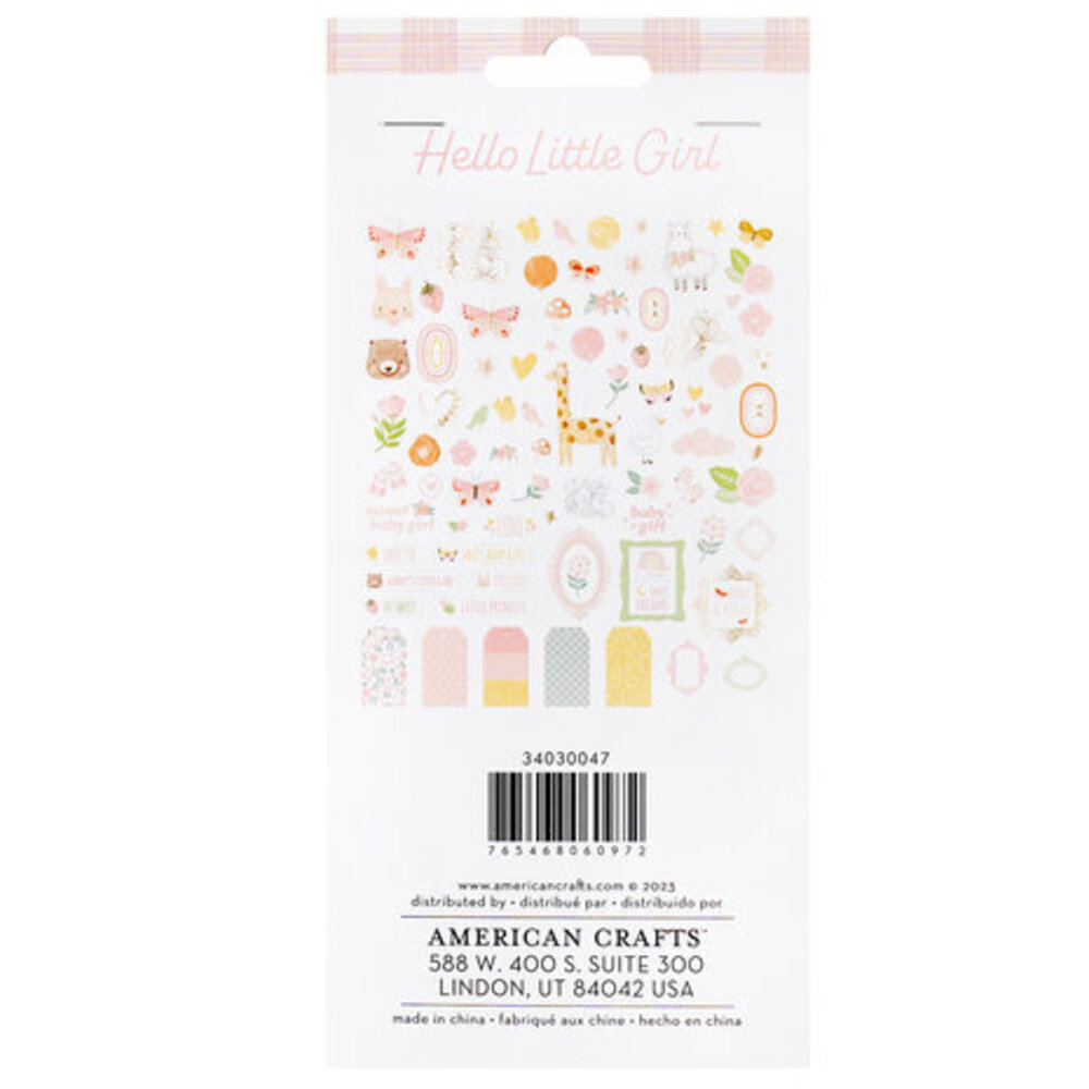 American Crafts Hello Little Girl Ephemera Icon (34030047)