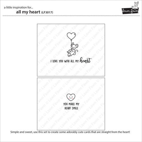 Lawn Fawn All My Heart Clear Stamps (LF3017) Lawn Fawn All My Heart Clear Stamps (LF3017)