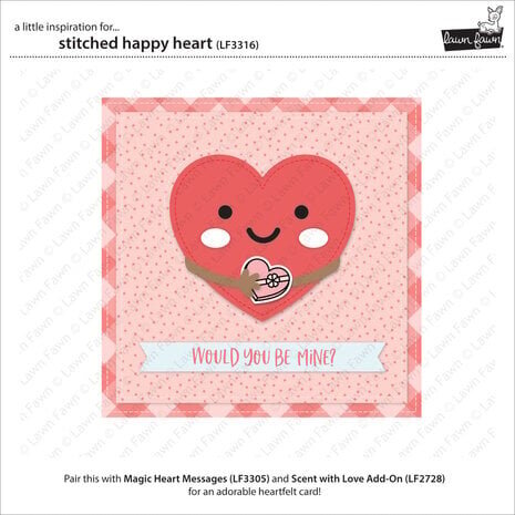Lawn Fawn Stitched Happy Heart Dies (LF3316)