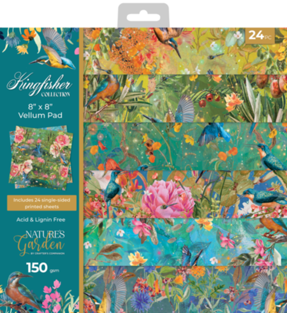 Crafter's Companion Kingfisher Collection 8x8 Inch Vellum Pad (NG-KF-VELPAD8)