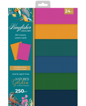 Crafter's Companion Kingfisher Collection A4 Luxury Linen Card Pack (NG-KF-LINEN-A4)
