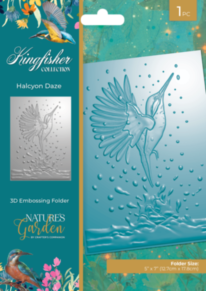 Crafter's Companion Kingfisher Collection 3D Embossing Folder Halcyon Daze (NG-KF-3D-EF5-HADA) Crafter's Companion Kingfisher Collection 3D Embossing Folder Halcyon Daze (NG-KF-3D-EF5-HADA)