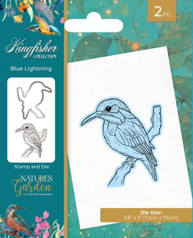 Crafter's Companion Kingfisher Collection Stamp & Die Blue Lightning (NG-KF-STD-BLLI)