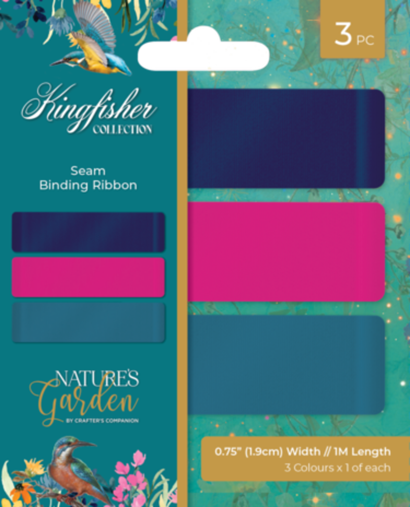 Crafter's Companion Kingfisher Collection Seam Binding Ribbon (NG-KF-SBR) Crafter's Companion Kingfisher Collection Seam Binding Ribbon (NG-KF-SBR)