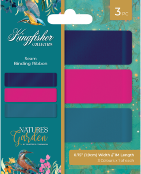 Crafter's Companion Kingfisher Collection Seam Binding Ribbon (NG-KF-SBR) Crafter's Companion Kingfisher Collection Seam Binding Ribbon (NG-KF-SBR)