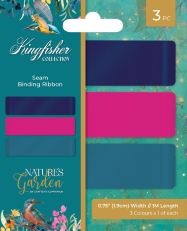 Crafter's Companion Kingfisher Collection Seam Binding Ribbon (NG-KF-SBR) Crafter's Companion Kingfisher Collection Seam Binding Ribbon (NG-KF-SBR)