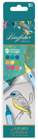 Crafter's Companion Kingfisher Collection TriColour Aqua Markers (NG-KF-TCAQ) Crafter's Companion Kingfisher Collection TriColour Aqua Markers (NG-KF-TCAQ)
