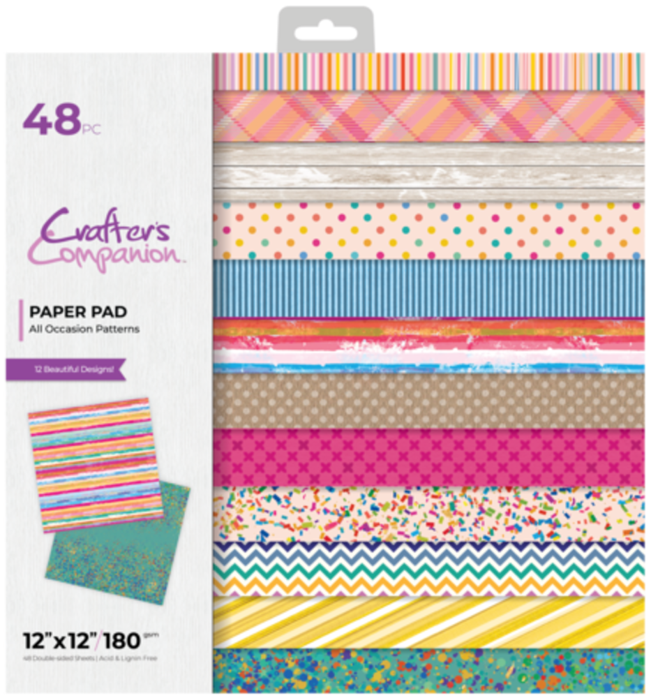 Crafter's Companion All Occasion Patterns 12x12 Inch Paper Pad (CC-PAD12-AOPAT) Crafter's Companion All Occasion Patterns 12x12 Inch Paper Pad (CC-PAD12-AOPAT)