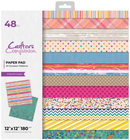 Crafter's Companion All Occasion Patterns 12x12 Inch Paper Pad (CC-PAD12-AOPAT) Crafter's Companion All Occasion Patterns 12x12 Inch Paper Pad (CC-PAD12-AOPAT)