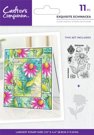 Crafter's Companion Floral Collage Clear Stamp & Mask Exquisite Echinacea (CC-CA-ST-EXECH)