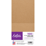 Crafter's Companion Card & Envelopes 5x5 Inch Kraft (100pcs) (CC-KCBEN-5X5)