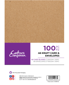 Crafter's Companion Card & Envelopes A6 Kraft (100pcs) (CC-KCBEN-A6) Crafter's Companion Card & Envelopes A6 Kraft (100pcs) (CC-KCBEN-A6)