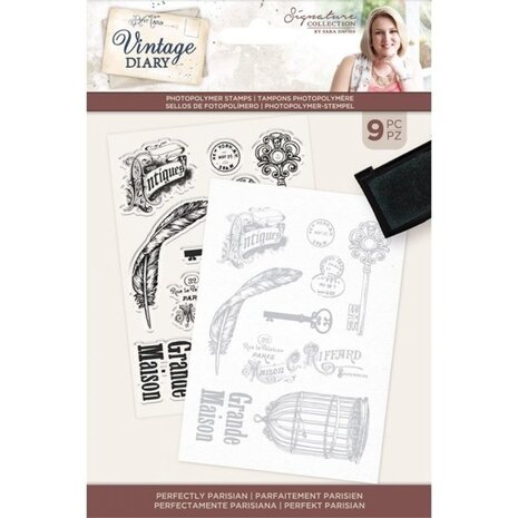 Crafter's Companion Vintage Diary Perfectly Parisian A6 Clear Stamps (S-VD-STP-PERPA)