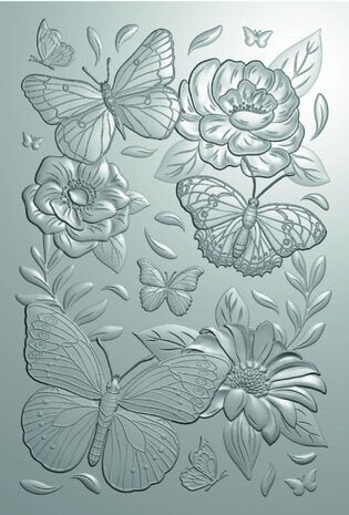 Gemini Butterflies and Blooms 3D Embossing Folder & Die (GEM-3DEF4-MD-BUBL)