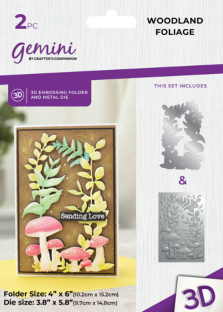 Gemini Woodland Foliage 3D Embossing Folder & Die (GEM-3DEF4-MD-WOFO) Gemini Woodland Foliage 3D Embossing Folder & Die (GEM-3DEF4-MD-WOFO)
