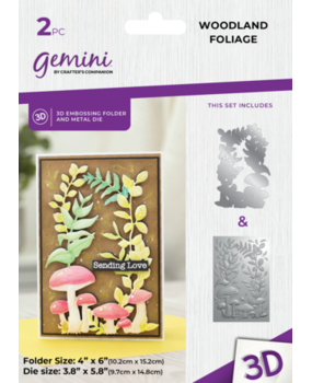 Gemini Woodland Foliage 3D Embossing Folder & Die (GEM-3DEF4-MD-WOFO) Gemini Woodland Foliage 3D Embossing Folder & Die (GEM-3DEF4-MD-WOFO)