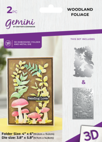 Gemini Woodland Foliage 3D Embossing Folder & Die (GEM-3DEF4-MD-WOFO) Gemini Woodland Foliage 3D Embossing Folder & Die (GEM-3DEF4-MD-WOFO)
