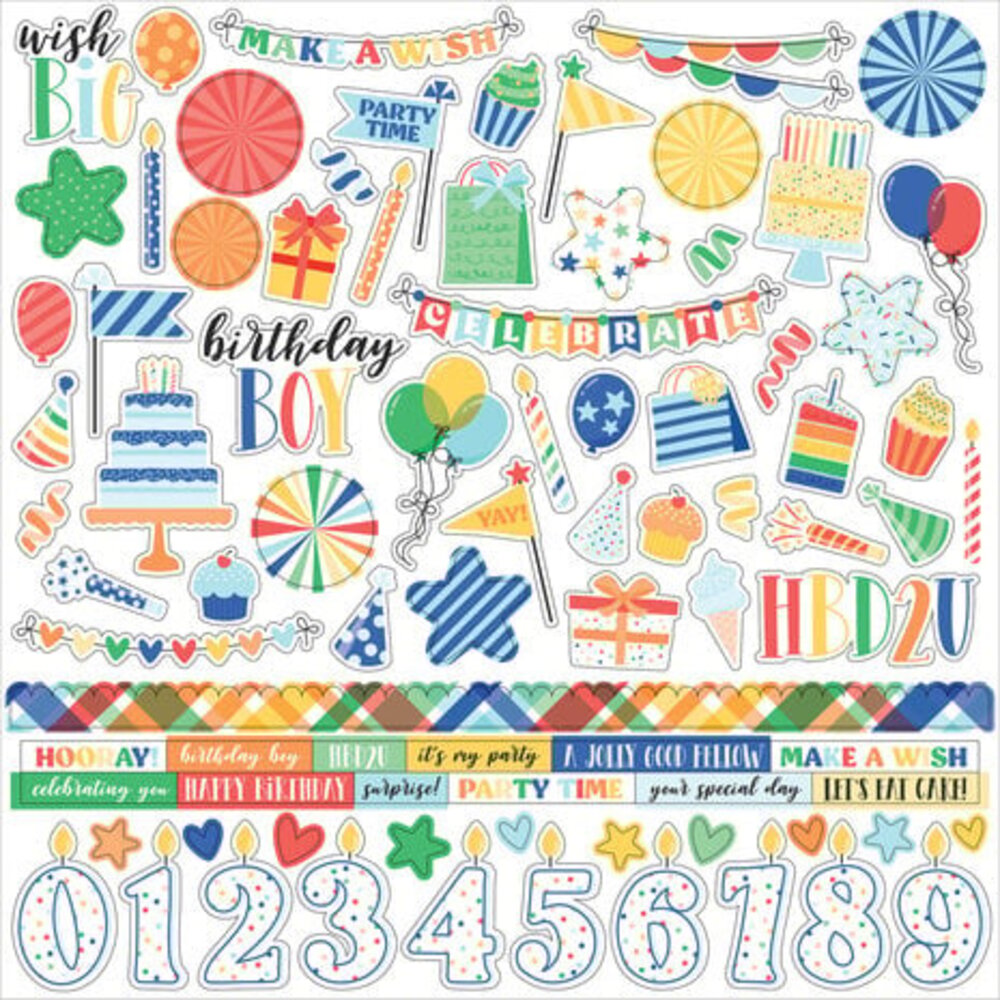 Echo Park Make A Wish Birthday Boy 12x12 Inch Collection Kit (MWB348016) Echo Park Make A Wish Birthday Boy 12x12 Inch Collection Kit (MWB348016)