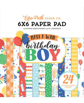 Echo Park Make A Wish Birthday Boy 6x6 Inch Paper Pad (MWB348023) Echo Park Make A Wish Birthday Boy 6x6 Inch Paper Pad (MWB348023)