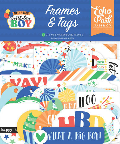Echo Park Make A Wish Birthday Boy Ephemera Frames & Tags (MWB348025) Echo Park Make A Wish Birthday Boy Ephemera Frames & Tags (MWB348025)
