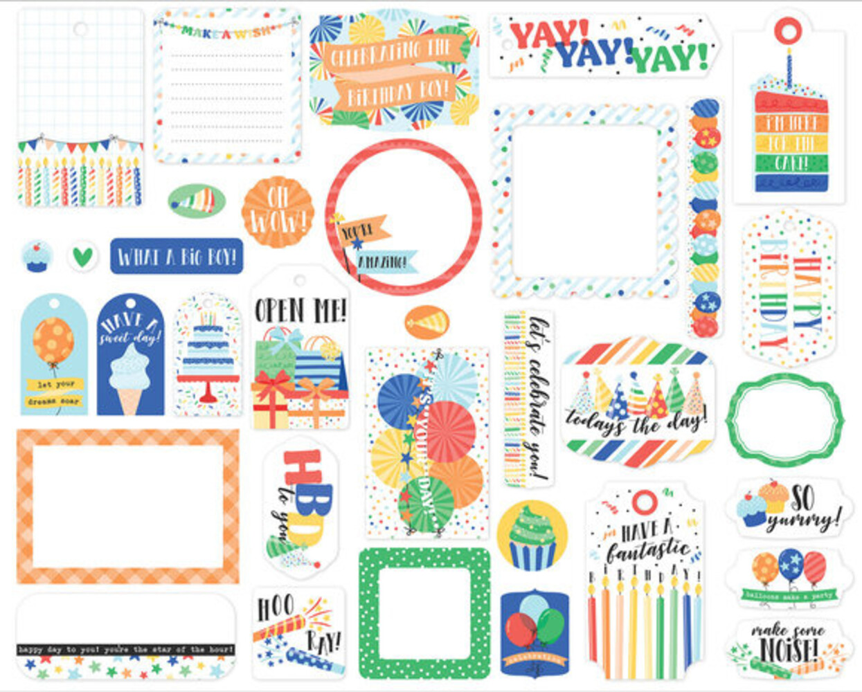 Echo Park Make A Wish Birthday Boy Ephemera Frames & Tags (MWB348025) Echo Park Make A Wish Birthday Boy Ephemera Frames & Tags (MWB348025)