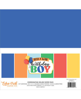 Echo Park Make A Wish Birthday Boy 12x12 Inch Coordinating Solids Paper Pack (MWB348015) Echo Park Make A Wish Birthday Boy 12x12 Inch Coordinating Solids Paper Pack (MWB348015)