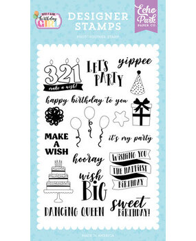 Echo Park Make A Wish Birthday Girl Yippee Clear Stamps (MWG349043)*