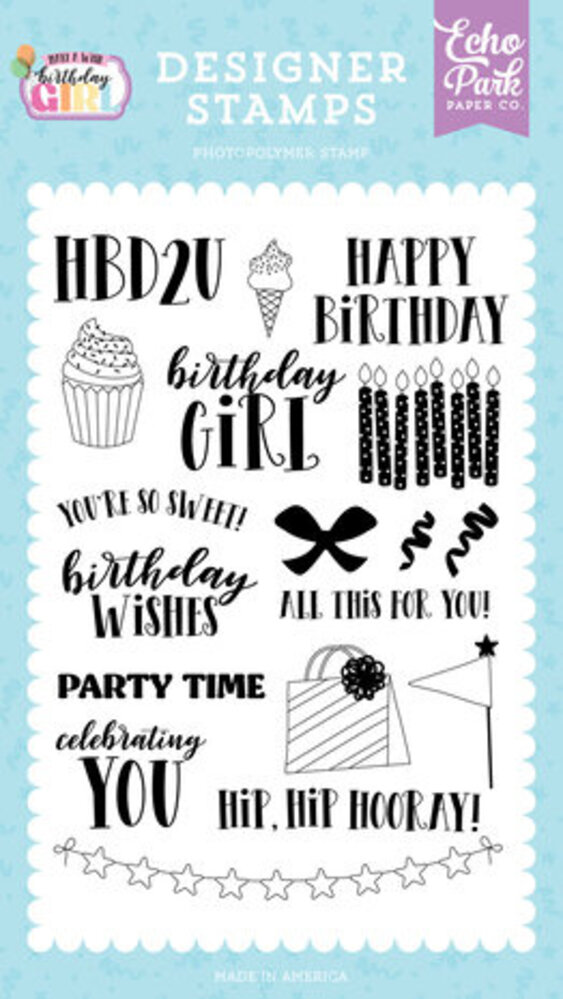 Echo Park Make A Wish Birthday Girl All This For You Clear Stamps (MWG349044)