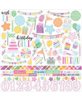 Echo Park Make A Wish Birthday Girl 12x12 Inch Element Sticker (MWG349014) Echo Park Make A Wish Birthday Girl 12x12 Inch Element Sticker (MWG349014)