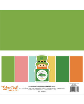 Echo Park Happy St. Patrick's Day 12x12 Inch Coordinating Solids Paper Pack (SPD350015)* Echo Park Happy St. Patrick's Day 12x12 Inch Coordinating Solids Paper Pack (SPD350015)*