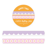 Little Lefty Lou Slim Lilac Scalloped and Pink Daisies Washi Tape