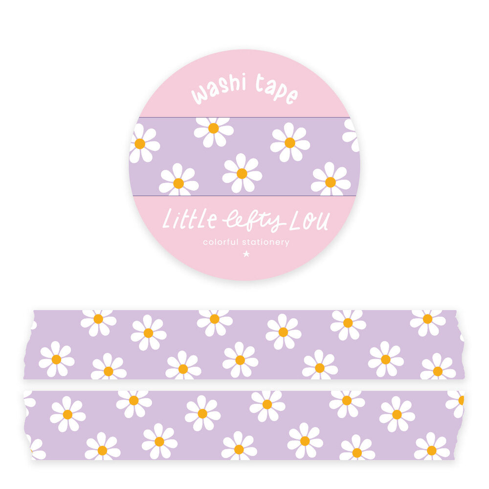 Little Lefty Lou Lilac Daisies Washi Tape Little Lefty Lou Lilac Daisies Washi Tape