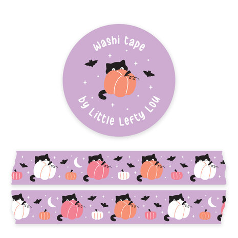 Little Lefty Lou Sneaky Cat Behind Pumpkin Washi Tape Little Lefty Lou Sneaky Cat Behind Pumpkin Washi Tape