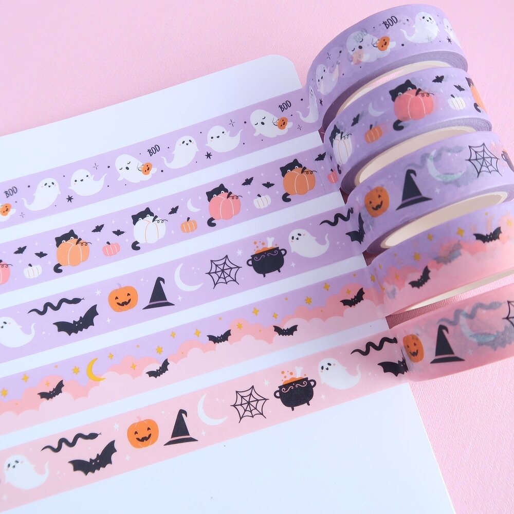 Little Lefty Lou Sneaky Cat Behind Pumpkin Washi Tape Little Lefty Lou Sneaky Cat Behind Pumpkin Washi Tape