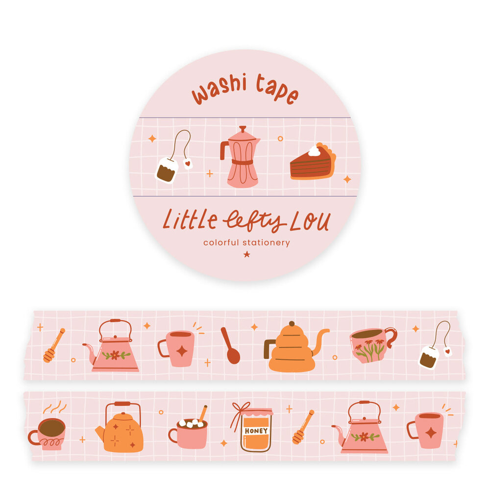 Little Lefty Lou Warm Drinks Washi Tape Little Lefty Lou Warm Drinks Washi Tape
